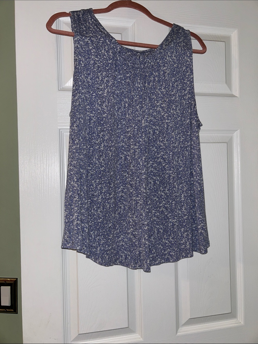 croft & barrow Blue Speckled tank top